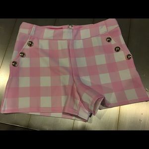 NWT Pink and White Plaid Gingham Shorts